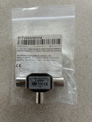 PRO METAL 2 Way COAX TV Aerial Cable Splitter 1 x FEMALE to 2 x MALE