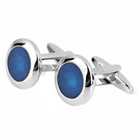 s-l140-1106.webp Stainless Steel Silver Plated Plain Cufflinks Round Blue Stone Cuff Link Jewelry