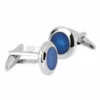 s-l140-1108.webp Stainless Steel Silver Plated Plain Cufflinks Round Blue Stone Cuff Link Jewelry