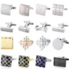 Stainless Steel Classic Smooth Curved Rectangle Silver Plated Plain Cufflinks