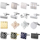 Stainless Steel Classic Smooth Curved Rectangle Silver Plated Plain Cufflinks