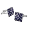 Stainless Steel Classic Smooth Curved Rectangle Silver Plated Plain Cufflinks