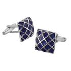 Stainless Steel Classic Smooth Curved Rectangle Silver Plated Plain Cufflinks