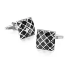 Stainless Steel Classic Smooth Curved Rectangle Silver Plated Plain Cufflinks