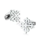 Stainless Steel Classic Smooth Curved Rectangle Silver Plated Plain Cufflinks