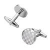 Stainless Steel Classic Smooth Curved Rectangle Silver Plated Plain Cufflinks