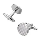 Stainless Steel Classic Smooth Curved Rectangle Silver Plated Plain Cufflinks