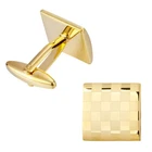 Stainless Steel Classic Smooth Curved Rectangle Silver Plated Plain Cufflinks
