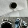 Real 925 Sterling Silver Black Onyx Stone Cuff Links Cufflinks Tuxedo Shirt