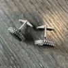 Real 925 Sterling Silver Black Onyx Stone Cuff Links Cufflinks Tuxedo Shirt