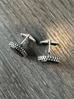 Real 925 Sterling Silver Black Onyx Stone Cuff Links Cufflinks Tuxedo Shirt