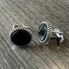 Real 925 Sterling Silver Black Onyx Stone Cuff Links Cufflinks Tuxedo Shirt
