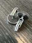 Real 925 Sterling Silver Black Onyx Stone Cuff Links Cufflinks Tuxedo Shirt