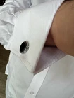 Real 925 Sterling Silver Black Onyx Stone Cuff Links Cufflinks Tuxedo Shirt
