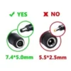 7.4mm x 5.0mm to 4.5mm x 3.0mm DC connector Charge Power Cable HP Dell Laptop