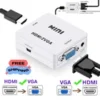 HDMI To VGA HD 1080P HDTV Video Audio Converter Box Adapter For PC uk