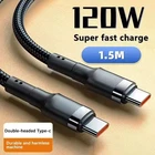Type C to Type C Cable PD 60W Fast Charger Long Braided USB C Lead