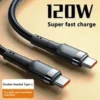 Type C to Type C Cable PD 60W Fast Charger Long Braided USB C Lead