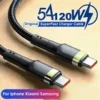 Type C to Type C Cable PD 60W Fast Charger Long Braided USB C Lead