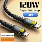 Type C to Type C Cable PD 60W Fast Charger Long Braided USB C Lead
