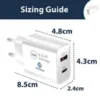 s-l140-1652.webp EU 2 Pin USB + PD Plug Adapter Travel Fast Charger Europe Adaptor iPhone Samsung