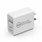 UK to EU or USA 2 Pin USB + PD Plug Adapter Travel Fast Charger Adaptor