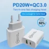 UK to EU or USA 2 Pin USB + PD Plug Adapter Travel Fast Charger Adaptor