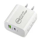 UK to EU or USA 2 Pin USB + PD Plug Adapter Travel Fast Charger Adaptor