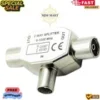 PRO METAL 2 Way COAX TV Aerial Cable Splitter 1 x FEMALE to 2 x MALE