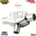 PRO METAL 2 Way COAX TV Aerial Cable Splitter 1 x FEMALE to 2 x MALE