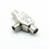 PRO METAL 2 Way COAX TV Aerial Cable Splitter 1 x FEMALE to 2 x MALE