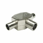 2 Way COAX Coaxial TV Aerial T Splitter Female to 2 x Male Metal Adaptor RF