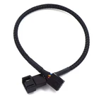 s-l140-203.webp PWM 1 to 2, 3, 4 extension 12V PC fan Y splitter cable 27cm black-sleeved cable