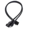 s-l140-204.webp PWM 1 to 2, 3, 4 extension 12V PC fan Y splitter cable 27cm black-sleeved cable
