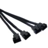 s-l140-208.webp PWM 1 to 2, 3, 4 extension 12V PC fan Y splitter cable 27cm black-sleeved cable