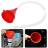 Universal Car Fuel Funnel Telescopic Oil Filling Funnel Detachable Hose Red