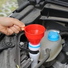 Universal Car Fuel Funnel Telescopic Oil Filling Funnel Detachable Hose Red