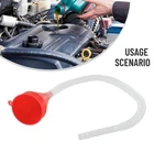 Universal Car Fuel Funnel Telescopic Oil Filling Funnel Detachable Hose Red