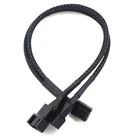 s-l140-212.webp PWM 1 to 2, 3, 4 extension 12V PC fan Y splitter cable 27cm black-sleeved cable