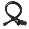 s-l140-213.webp PWM 1 to 2, 3, 4 extension 12V PC fan Y splitter cable 27cm black-sleeved cable