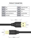 s-l140-405.webp GOLD USB 2.0 High Speed Cable Printer Lead A to B Plug 24AWG 25cm/50cm/1m/2<wbr/>m/3m