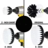 Drill Brush Cleaning Attachment Set Scrubber Kit Bathroom Kitchen Car White