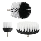 Drill Brush Cleaning Attachment Set Scrubber Kit Bathroom Kitchen Car White