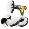 Drill Brush Cleaning Attachment Set Scrubber Kit Bathroom Kitchen Car White