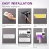 s-l140-925.webp Sterilizer Toothbrush Holder Clean And No-Drill Wall Toothpaste Dispenser