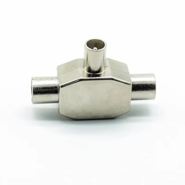 PRO METAL 2 Way COAX TV Aerial Cable Splitter 1 x FEMALE to 2 x MALE