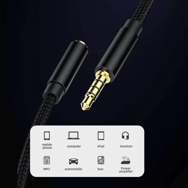 AUX Extension Cable 3 Pin 3.5mm Jack Male to 3.5mm Female  UK