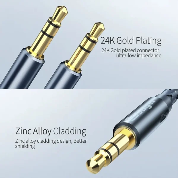 s-l1600-1042.webp Essager 3.5mm Stereo Jack Audio Aux Braided Cable Male to Male. 0.5m - 5m