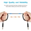 2M 3M 5M Headphone Aux Cable Audio Lead 3.5mm Jack to Jack Stereo PC Car Male UK