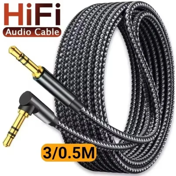 s-l1600-1062.webp RIght Angle 3.5mm Jack Audio Cable 90 Degree Stereo AUX Lead GOLD Black or White